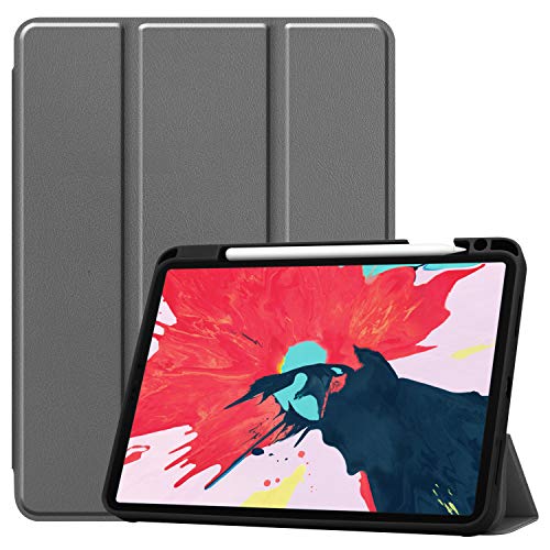 Lobwerk Smart Cover for Apple iPad Pro 11 Inch 2020 Case Protective Case Stand Case Grey, gray