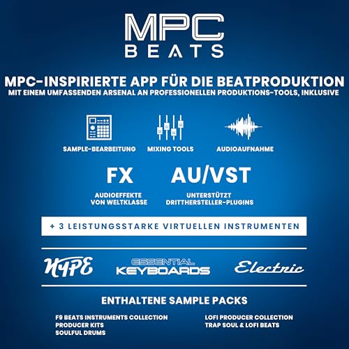 Akai Professional LPD8 - USB MIDI Pad Controller Drum Machine mit MPC Drum Pads für Mac und PC, Zuweisbaren Drehreglern und Musikproduktionssoftware