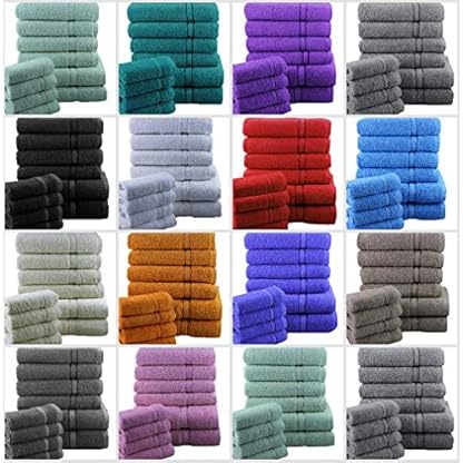Casabella 10-teiliges luxuriöses weiches Handtuch-Set für Gesichtshandtücher, Badetücher, Rosa, 10 Stück – Bild 3