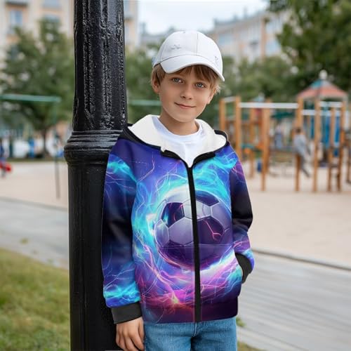 YEXIATODO Zipper Hooded Sweatshirt for Boys Long Sleeve Crop Top Hoodies Fleece-Lined Pullover Sweatshirts with Pockets4