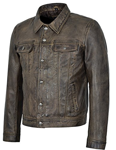 The Beatles Rubber Soul Men's Classic Dirty Brown Real Leather Jacket 12802