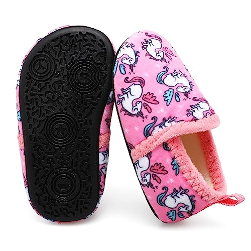L-Run Girl Toddler Slippers Toddler Girls/Boys House Slippers Slip On Pink 6.5-7.5 Toddler=Eu24-25 #TOP3