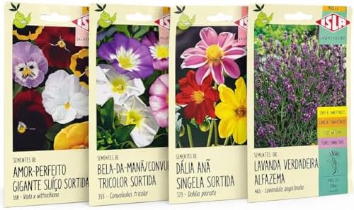 Kit Sementes de Flores para Plantar Fácil Cultivo Vasos 4 Varieda...