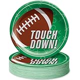 Amscan Ready Set Football Green & Brown Round Plates (10