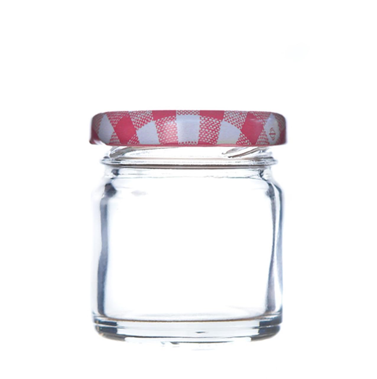 Wares of Knutsford 36 x Mini Jam Jars (41ml) with Lids - Marmalade, Jams, Chutney Jar (Red Gingham Lid)