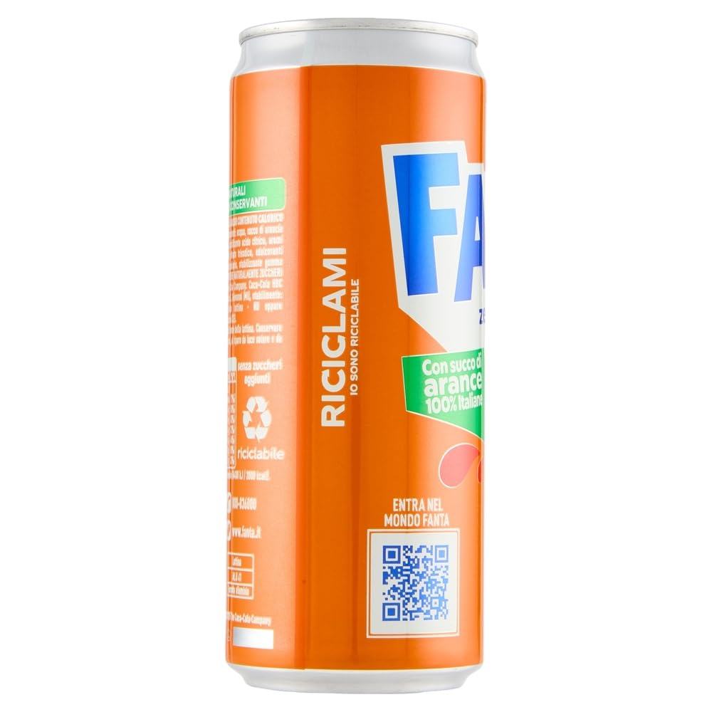 Italian Gourmet Orangenlimonade Zero Zucker 48 x 330 ml – Erfrischungsgetränk mit Orangengeschmack ohne Zuckerzusatz in Dosen + Italian Gourmet Polpa