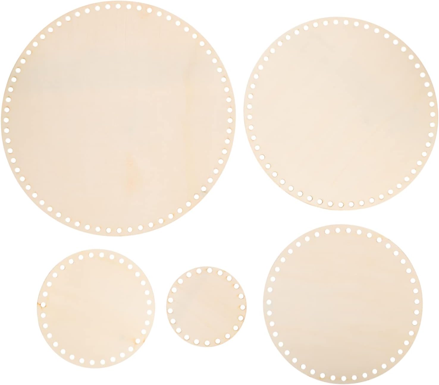 ORFOFE Handmade Basket Making Supplies: 5pcs Round Basket Base Smooth Surface