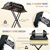 CAHAYA Keyboard Stand and Bench Set: 13~39 Inch Wide Adjustable Height Heavy Duty Portable Piano Stand and Bench with Locking Straps Double-X 7-Level Adjustable for 61 76 88 Key Keyboards