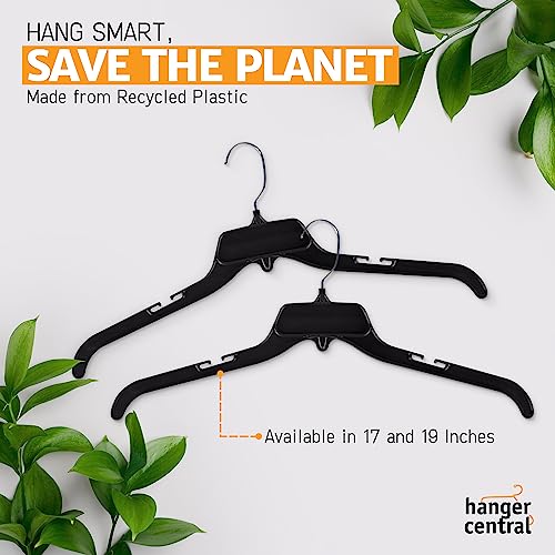 Hanger Central Heavy-Duty Black Plastic Closet Shirt Hangers, 19 Inch, 25 Pack #TOP6