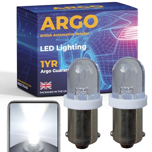 Argo 233 Ba9s Led Bulbs Xenon White 12v Car Light Bulbs Car Interior 433 T4W Number Plate Light Bulb Map Dome Van Side Marker Reverse Light Side Light Bulb