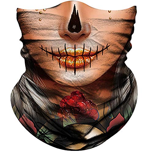 Obacle Skull Face Mask Half for Dust Wind Sun Protection Seamless 3D Tube