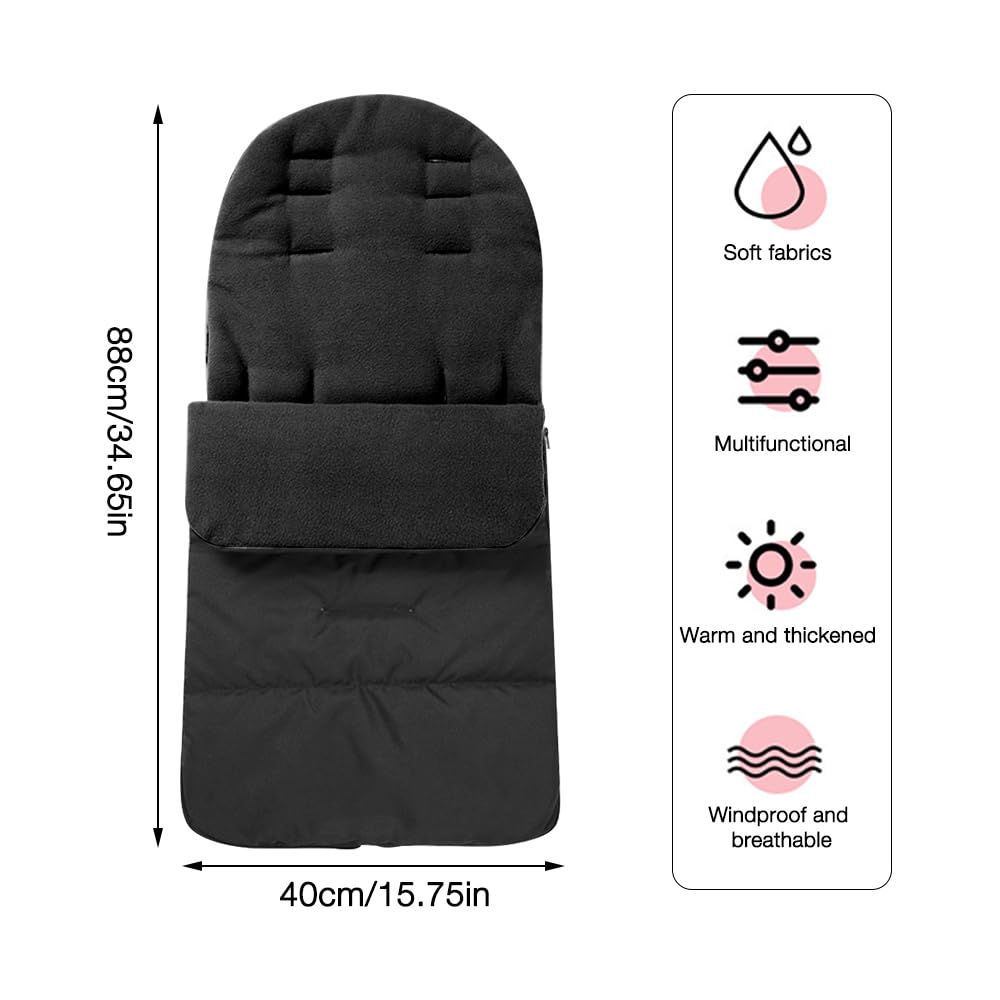 Coprigambe Passeggino Universale, Sacco Passeggino Universale, Sacco Passeggino Invernale Staccabile con Cerniere Laterali, Fodera in Caldo Pile Polare, Impermeabile e Antivento
