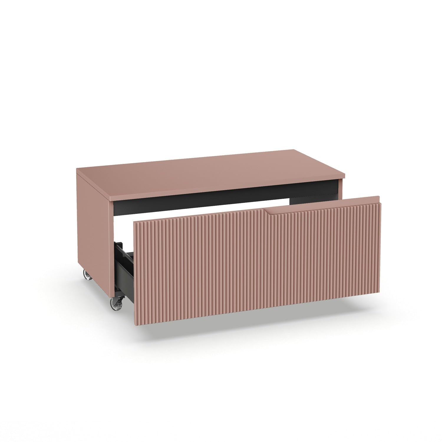 AQA DESIGN accessori casa cassettiera, nr1 cassetto con scorrimento e chiusura soft close, maniglia a gola pantografata, Made in Italy - Bianco - 80x45x42 cm