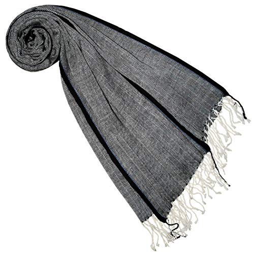 Châle pashmina LORENZO CANA à carreaux gris enveloppez-vous de douceur pure