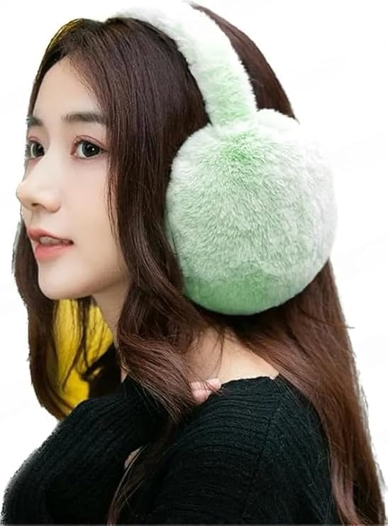 Image of Girl Winter Earmuffs Outdoor Wear Soft Faux Fur Plush Ear Warmer Minnie Design Windproof Woolen Warm Ear Muff Men & Women (Freesize)