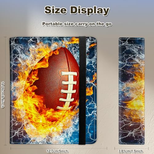 Image of Photo Album 4x6 120 Photos with Strong Elastic Band, American Football Fire | Large Capacity Premium Leather Picture Album, Portable Wallet Albums Photo Book for Family Anniversaries Wedding Baby