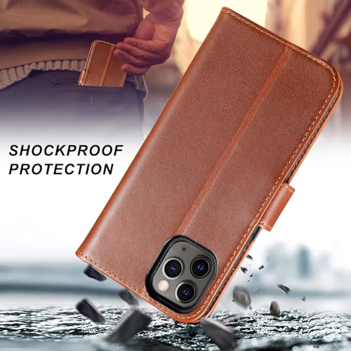 Coque iPhone 11 Pro cuir véritable marron luxe | LENSUN - 5
