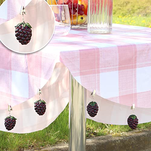 com-four® 8x tablecloth weights, weatherproof tablecloth weights with clip, tablecloth clip in blackberry design - Image 2
