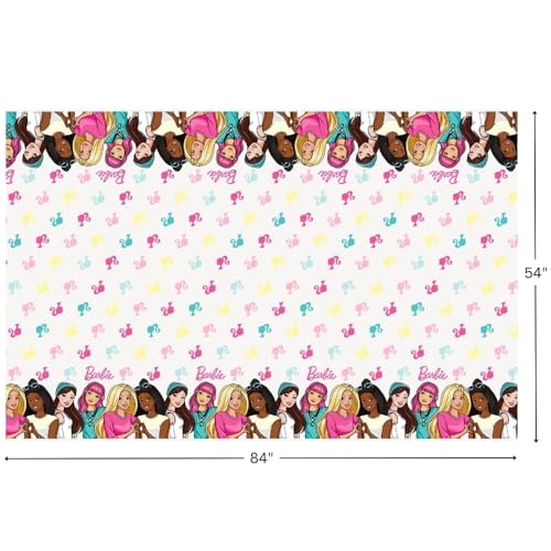 Image of Unique Barbie Rectangular Plastic Table Cover 54 x 84 (Pack of 2)