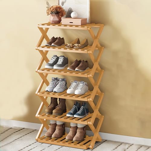 Amazon.com: Magnitt Shoe Racks, Bamboo Foldable Shoes Organizer Free ...