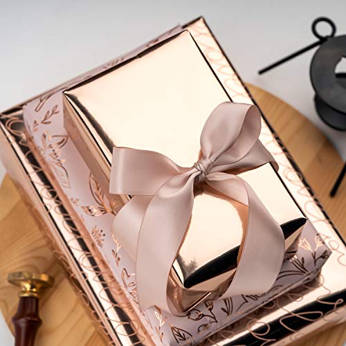 RUSPEPA Gift Wrapping Paper Roll - Rose Gold en Pink Set - 4 rollen - 76cm X 305cm per rol - Afbeelding 7