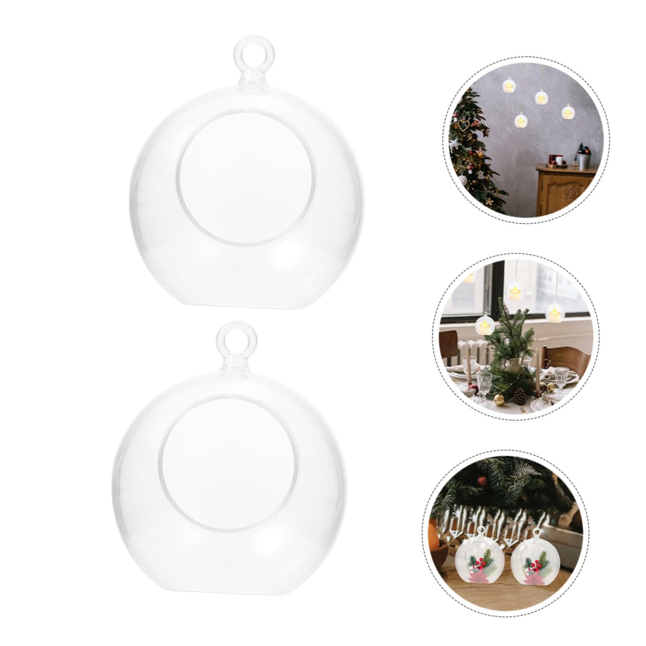 ARTIBETTER Bolas Decorativas Transparentes Rellenable 20 Unidades 8 CM Bola Hueca de Acrílico para Bricolaje y Decoración Navideña Fiestas Bodas Cumpleaños
