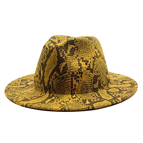 Tanxinxing Chapeau steampunk 2021 de style britannique Printemps, Automne, Hiver Mode Serpent Impression Laine Jazz Hat Fedora Chapeau (Couleur : 1, Taille : 56-58cm) Cover