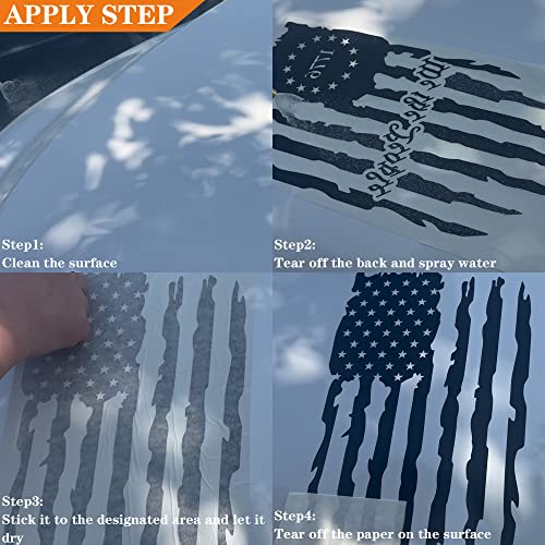 Image of Black We The People American Flag Truck Decal,Truck Tailgate Vinyl Decal,Car Decal for Men,American Flag for Computer,Truck,Car,Wall(16x9in)