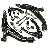 12PC Front Suspension Kit Front Left & Right Upper & Lower Control Arm & Lower Ball Joint & Stabilizer Sway Bar & Inner Tie Rod & Outer Tie Rod End Compatible with 1997 1998 1999 2000 2001 Honda CR-V