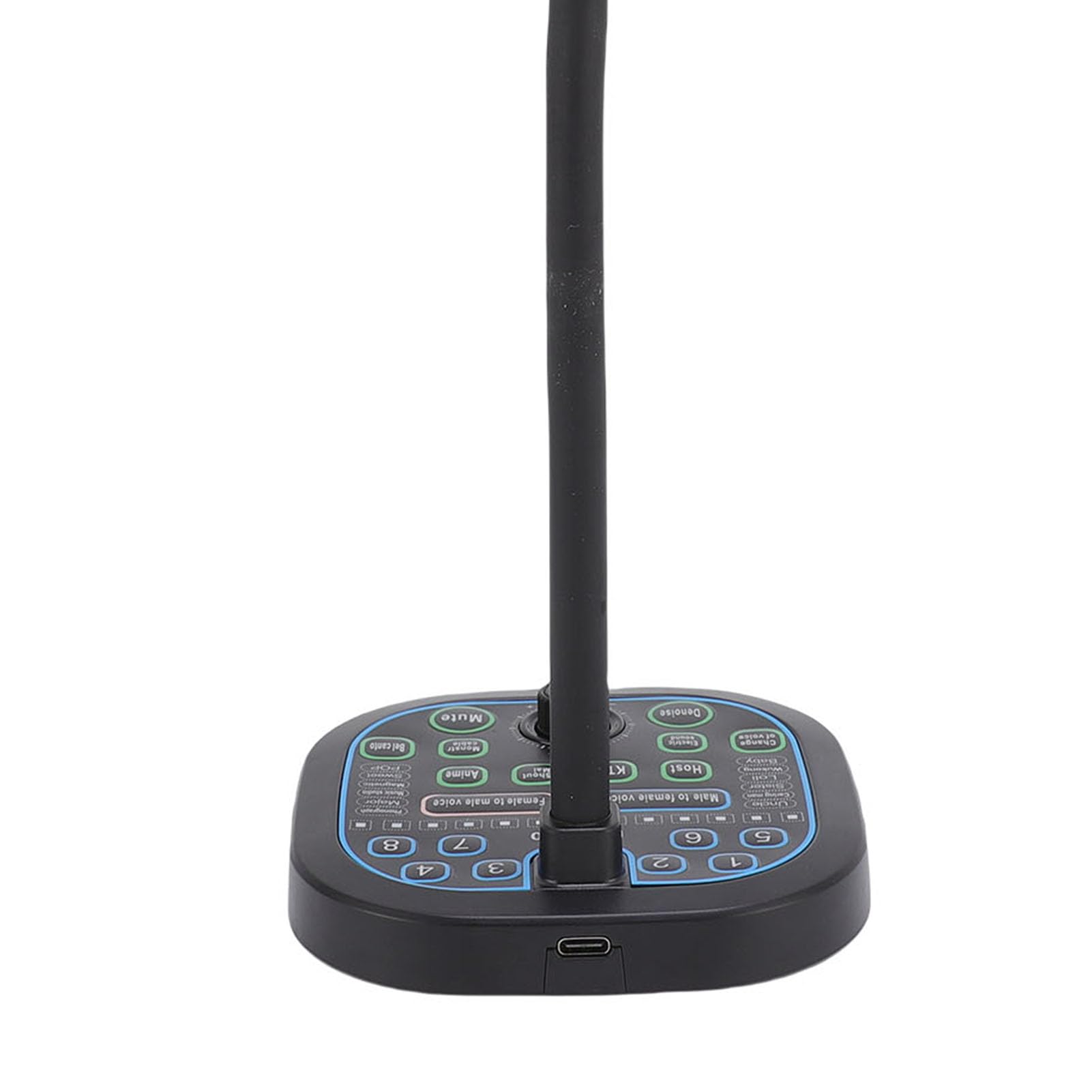 Naroote Cambiador de Voz con Micrófono de Mano, 16 Efectos de Sonido para Grabación de Juegos, Teléfono, Computadora, PC, Portátil, Cambiador de Voz ABS Negro Portátil con 16 Modificaciones de para