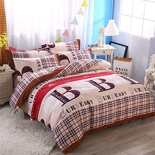 Juego De Ropa De Cama De Algodón De 4 Piezas, Funda Nórdica con Estampado De Rayas De Colores, Funda De Almohada, Sábana, Textiles para Dormitorio De Estudiantes