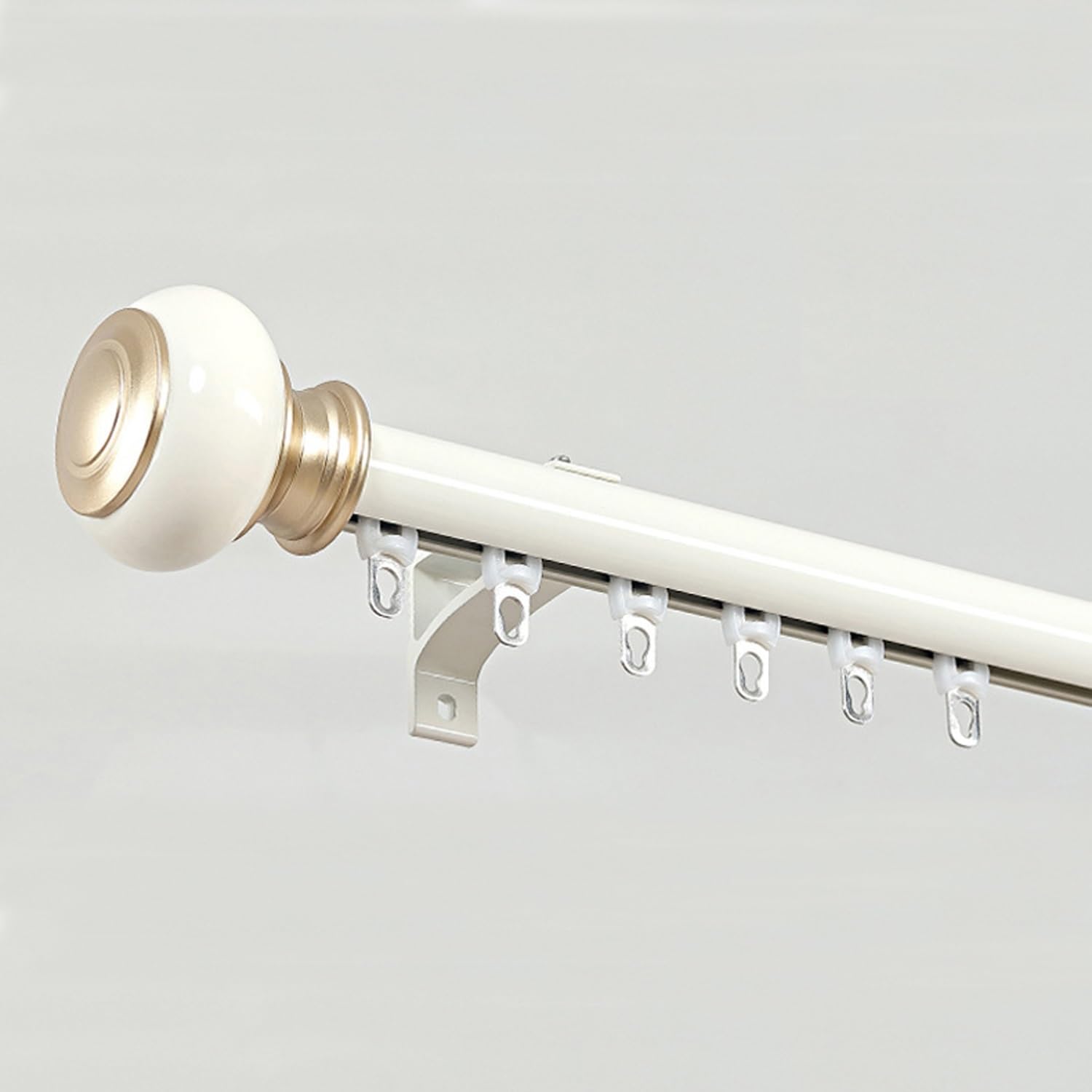 Aluminiowa szyna do zasłon z pojedynczą szyną 400 cm – naścienny drążek do draperii do salonu i sypialni, kolor biały, idealny na balkony i duże przestrzenie.
