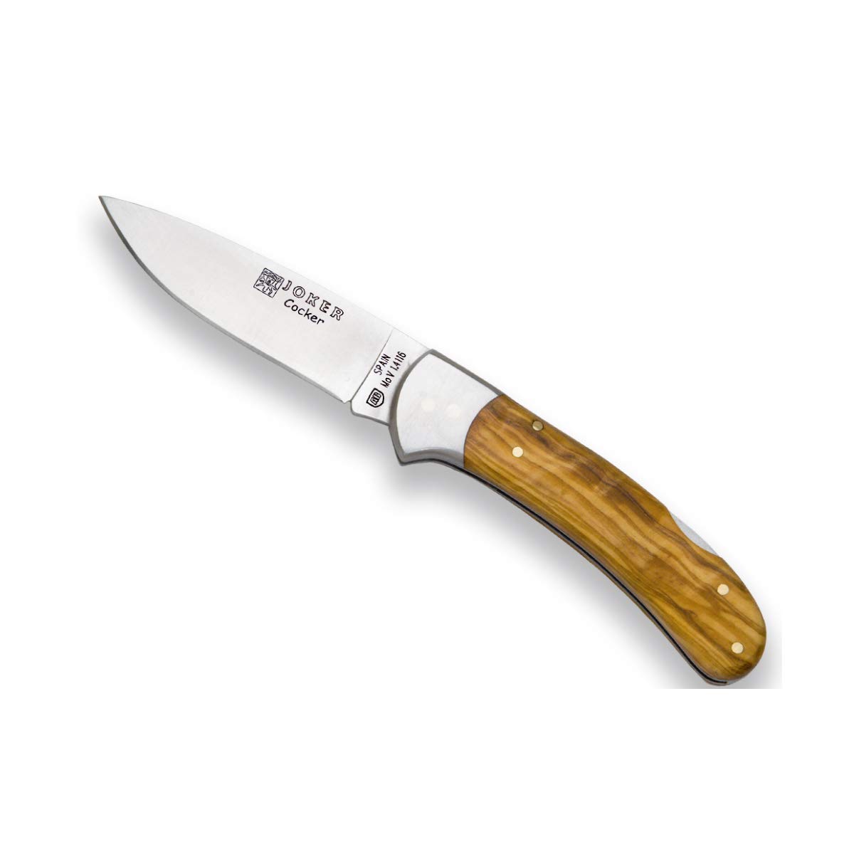 Joker Klappmesser Cocker NO47, oliv Griff, Rostfreier Stahl ferrule, Klinge 9 cm MOVA, Fischen, Camping- und Wanderwerkzeug