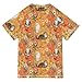Boy Bathing Suit Short Sleeve Rashguard Girls 4T Mighty Manx Cats Orange