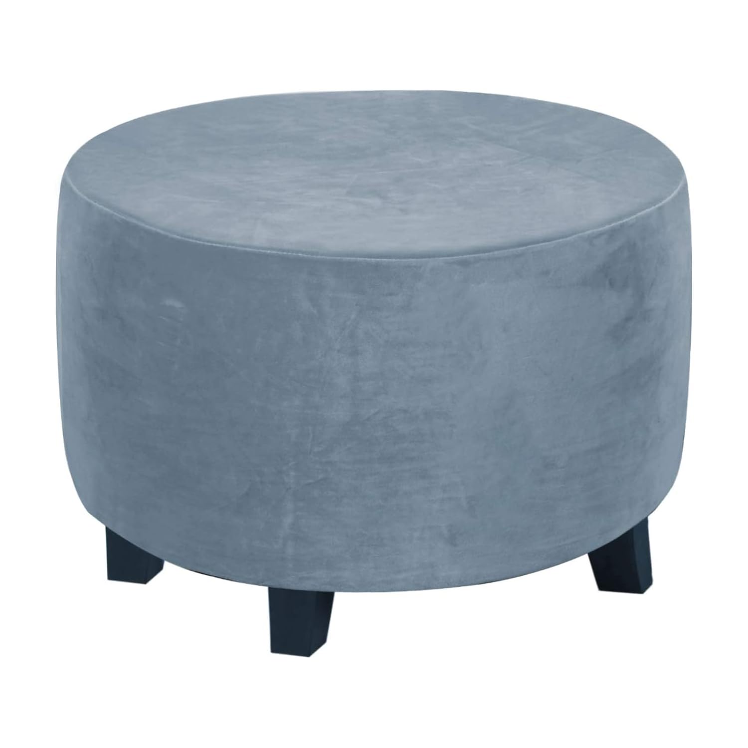 XGANGM Copri Pouf Rotondo Elasticizzato Grande/Piccolo Copri Pouf Fodera Poggiapiedi Diametro 45/50/60/80cm Copri Sgabello Ottomano Velluto Copertura per Poggiapiedi,E,1Medium
