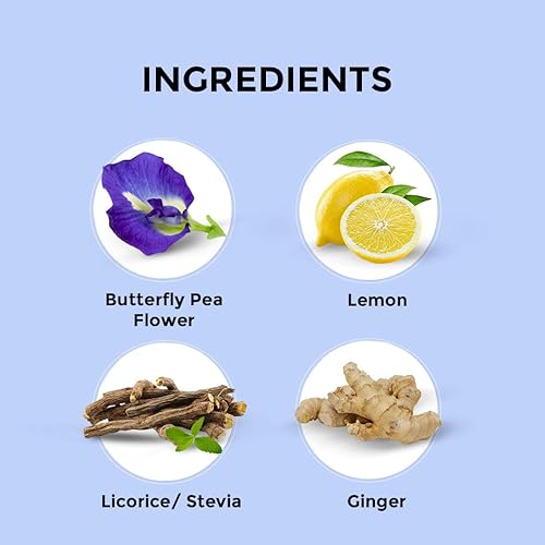 Miniatura 2 de BLUE TEA - Té de hierbas Butterfly Pea Lemon Ginger - 30 bolsas de té  Sin cafeína  Regalos de té de Navidad  Vegano - Sin gluten - Sin OMG