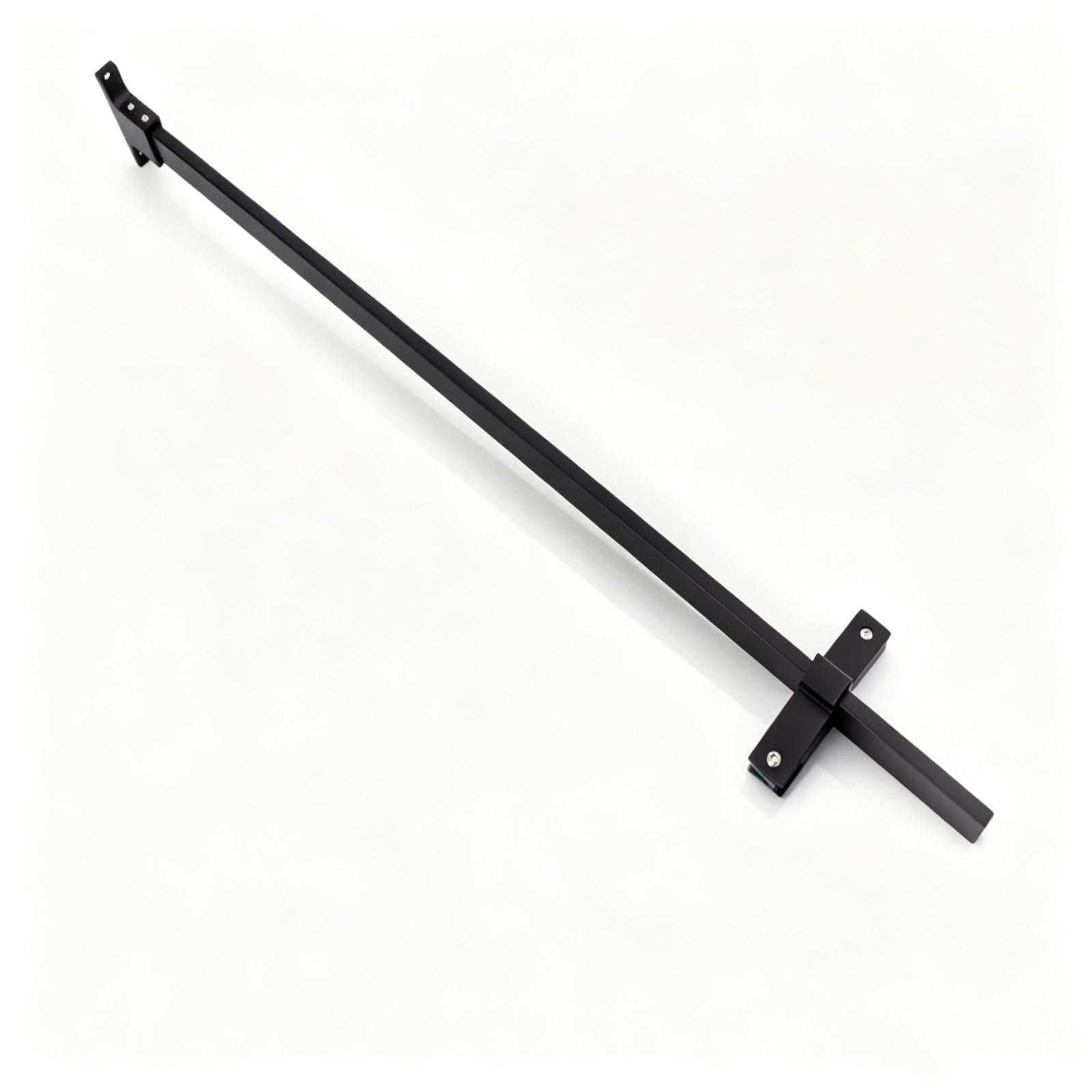 CHZDPP Glass Fixed Support Arm for 0-50 mm Glass Panel, Polished Bathroom Glasses Stabilizing Bar, Fixed Support Rod for Shower Partition/Fish Tank(Black,700mm/27.6in)
