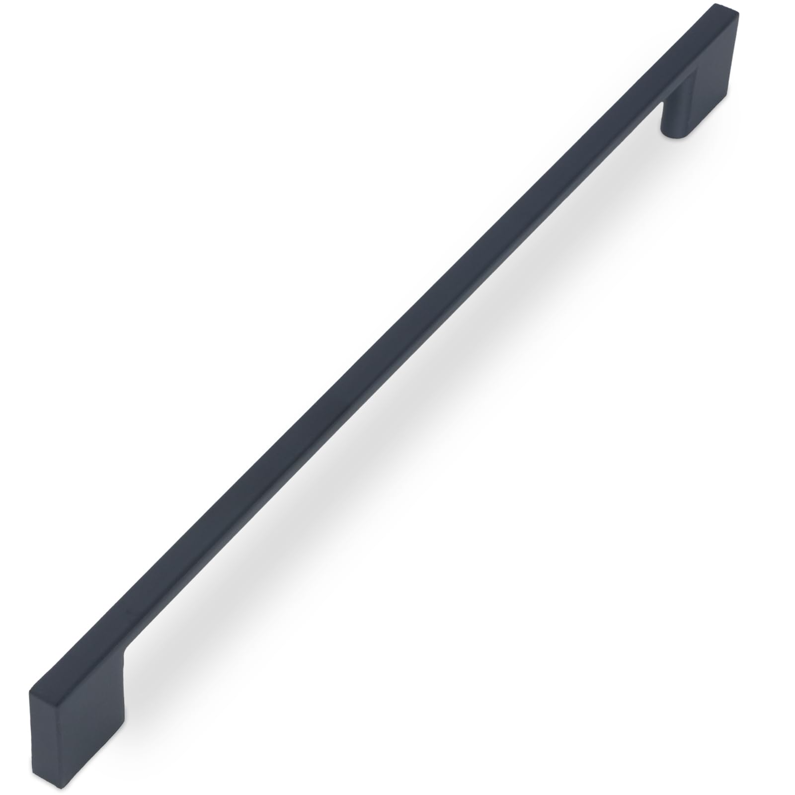 Paquete de 6 tiradores de gabinete de 12-3/5 pulgadas (320 mm), color negro mate, tiradores de aleación de zinc, tiradores de cajones sólidos para gabinetes