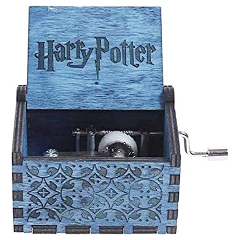 Caja de música de madera tallada con manivela de mano AGZHU Harry Potter Cover