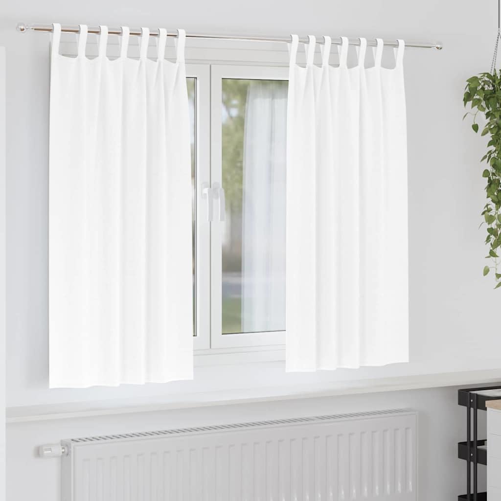Cortinas opacas de poliéster blanco puro, 175 x 140 cm, juego de 2 unidades, aislamiento térmico, reducen el ruido para salón, dormitorio