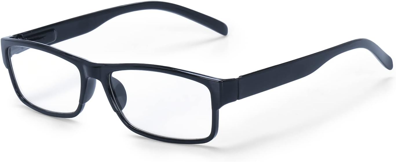 AEC ID Style4 Full Rim Sleek Plastic Reading Eyeglasses With Soft Sleeve Case