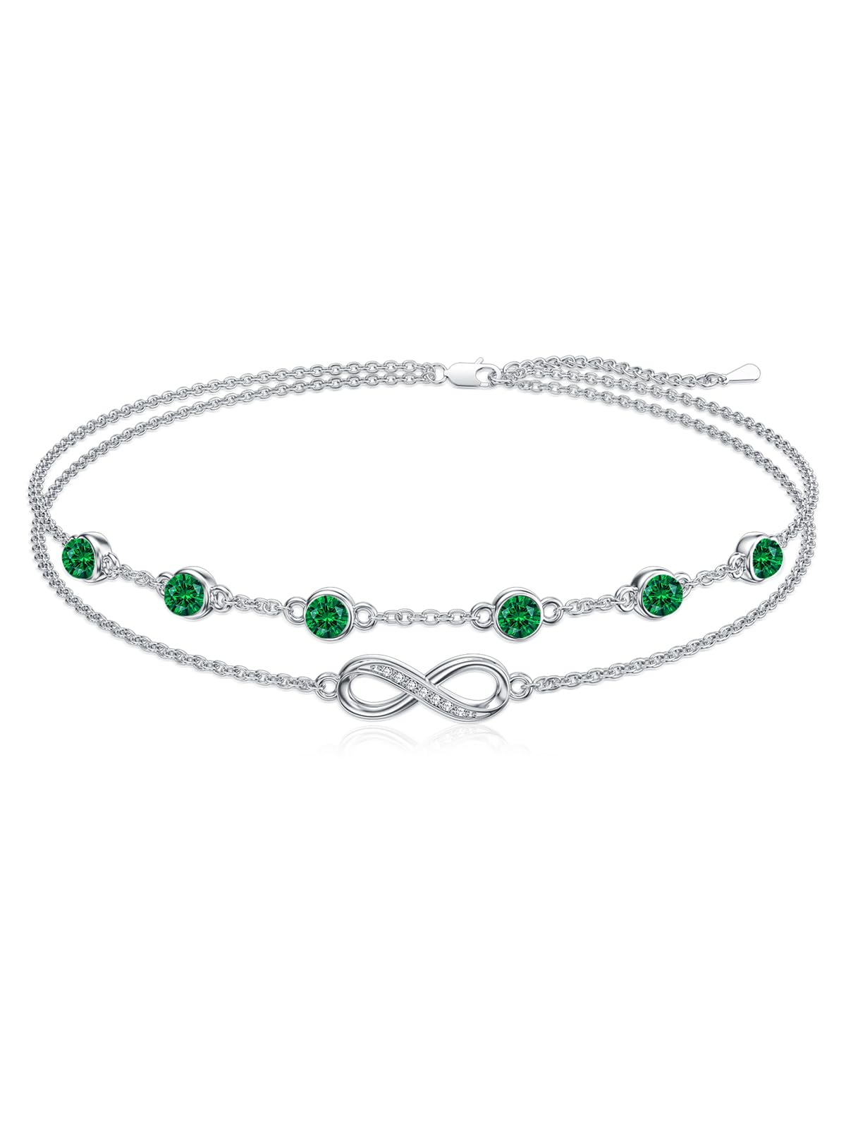 Dorunmo Anklet Bracelets For Women 925 Sterling Silver Birthstone/Infinity/Butterfly/Evil Eye/Turtle/Pineapple/Starfish/Heart Anklets Bracelets Jewelry Gifts for Women