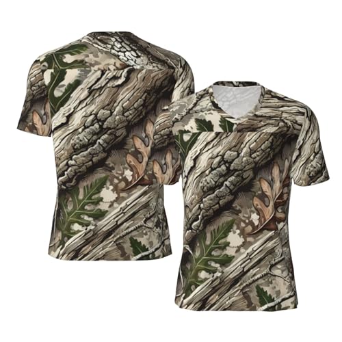 Stylish Athletic Sports Jersey Camouflage-Tree-Bark-Texture Men's Rugby Jersey Small