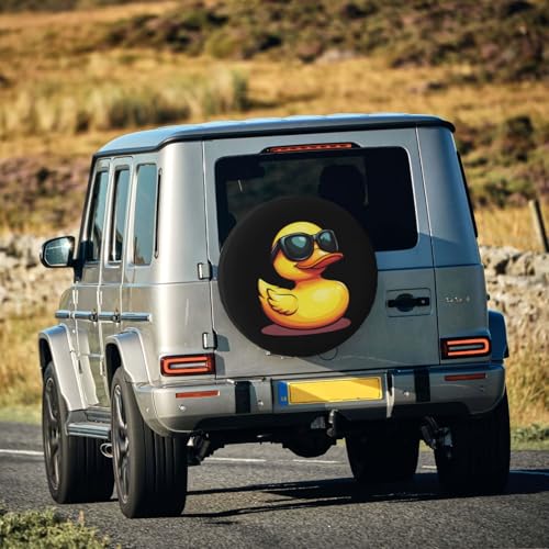 Image of Cute Duck Spare Tire Cover Universal Wheel Tire Cover Funny Cartoon Duck Tire Protectors for Travel Trailer Rv SUV Truck Camper and Many Vehicle 14 Inch