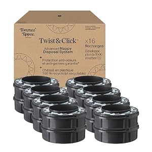 Recharges Poubelle à Couches Twist and Click Tommee Tippee - Lot de 16 Cassettes 10,5m