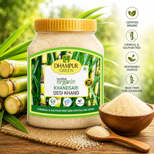 Image of Dhampure Speciality Khandsari Unrefined Cane Sugar | Organic Desi Khand 800g | Organic Raw Cane Khand Sugar | Sulphur Free Natural Traditional Sweetener | Healthy Alternative to Refined Sugar