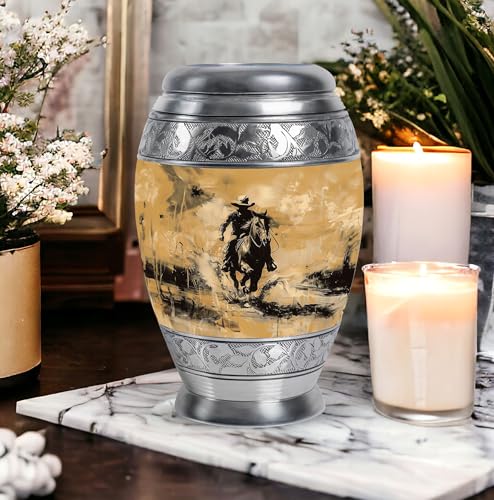 Image of Cowboy Urn - Ashes Urn for Women & Men - 10 inch Pack