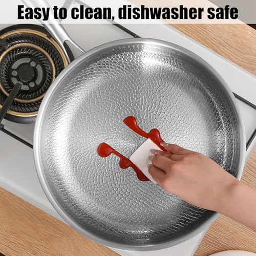 Poêle en titane 28 cm compatible induction avec manche isolant