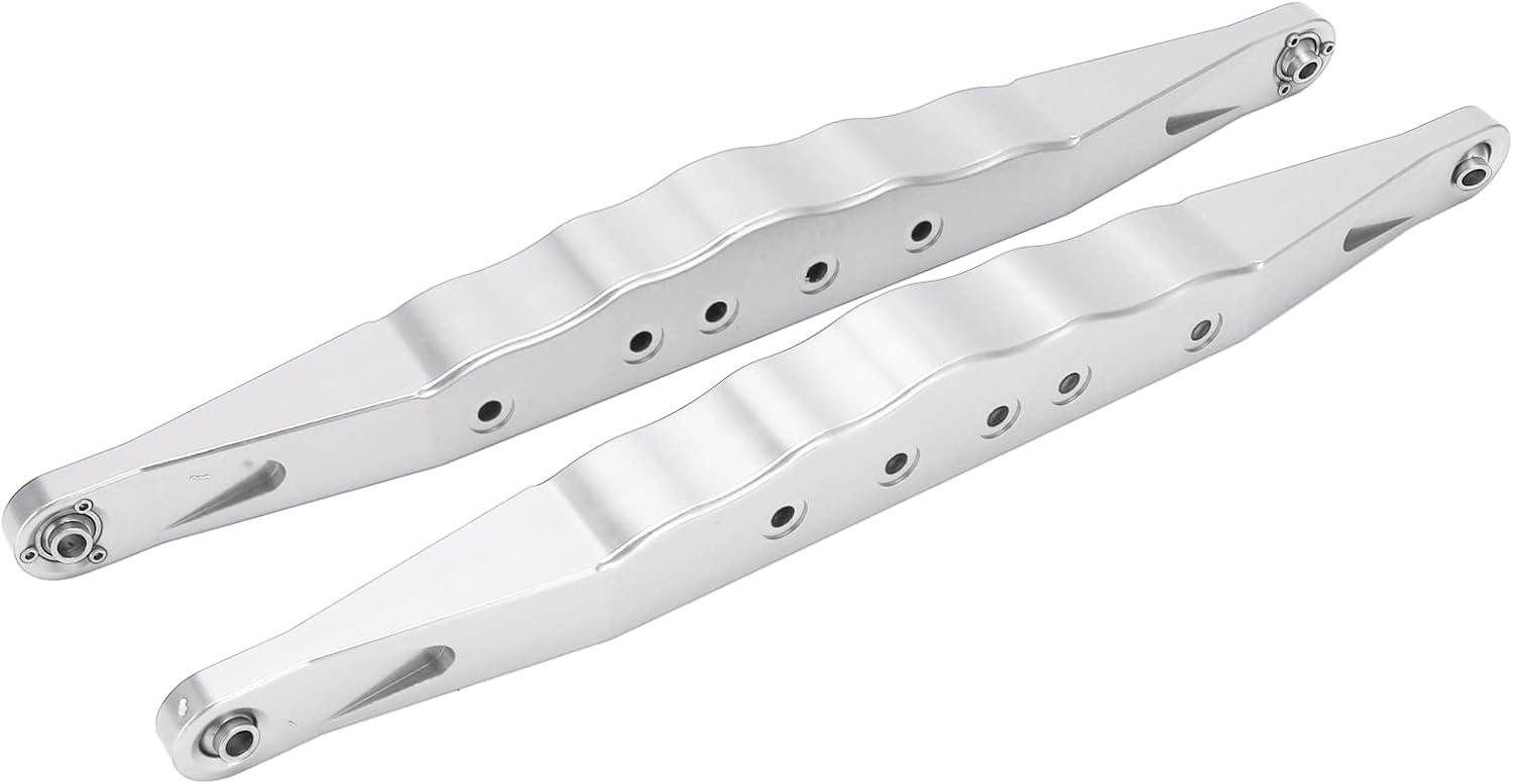2pcs RC Aluminum Alloy Rear Lower Trailing Arms for Super Baja Rey 2.0 1/6 RC Short Course Off Road Car(Silver)