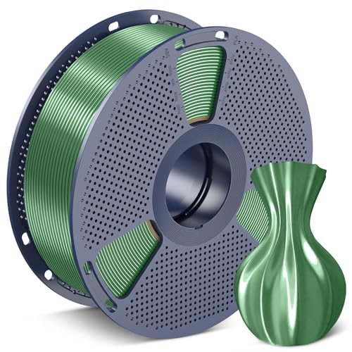 Image of SUNLU Silk PLA Filament 1.75mm, Neatly Wound Shiny PLA 3D Printer Filament, Dimensional Accuracy + /- 0.02mm, Fit Most 3D Printers,Good Vacuum Packaging, 1kg Spool(2.2lbs), Silky Bronze Green